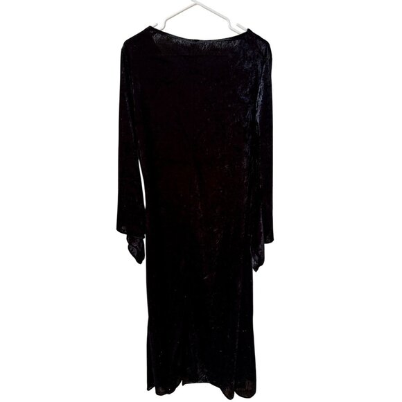 Amscan Womens Velvet Black Gothic Punk Cosplay Bell sleeves Dress Size L - Picture 3 of 3